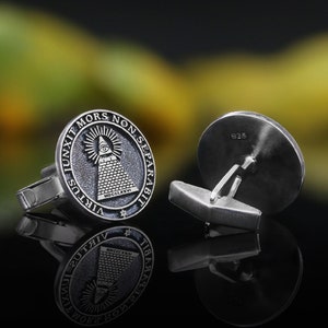 Eye of Providence Cufflinks, All Seeing Eye Button Links, Personalize Sleeve Links, Masonic Cufflink, Freemason Wrist Pin, Handmade Cufflink