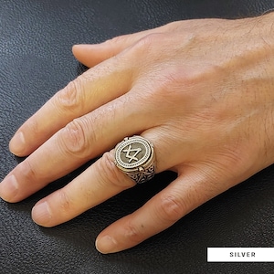 Lodge Masonic Ring, Mason Ring, The Square and Compasses Statement Ring, Custom Masonic Ring for Men, Master Mason Signet Ring, Gift for Him