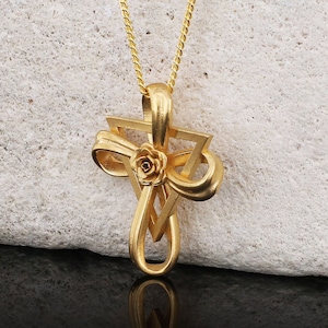 Rosae Crucis Amorc Pendant, Rosicrucian Amorc Jewelry, Rosae Crucis Necklace, Handmade Amorc Necklace, Rosicrucian Jewelry, Cross Necklace
