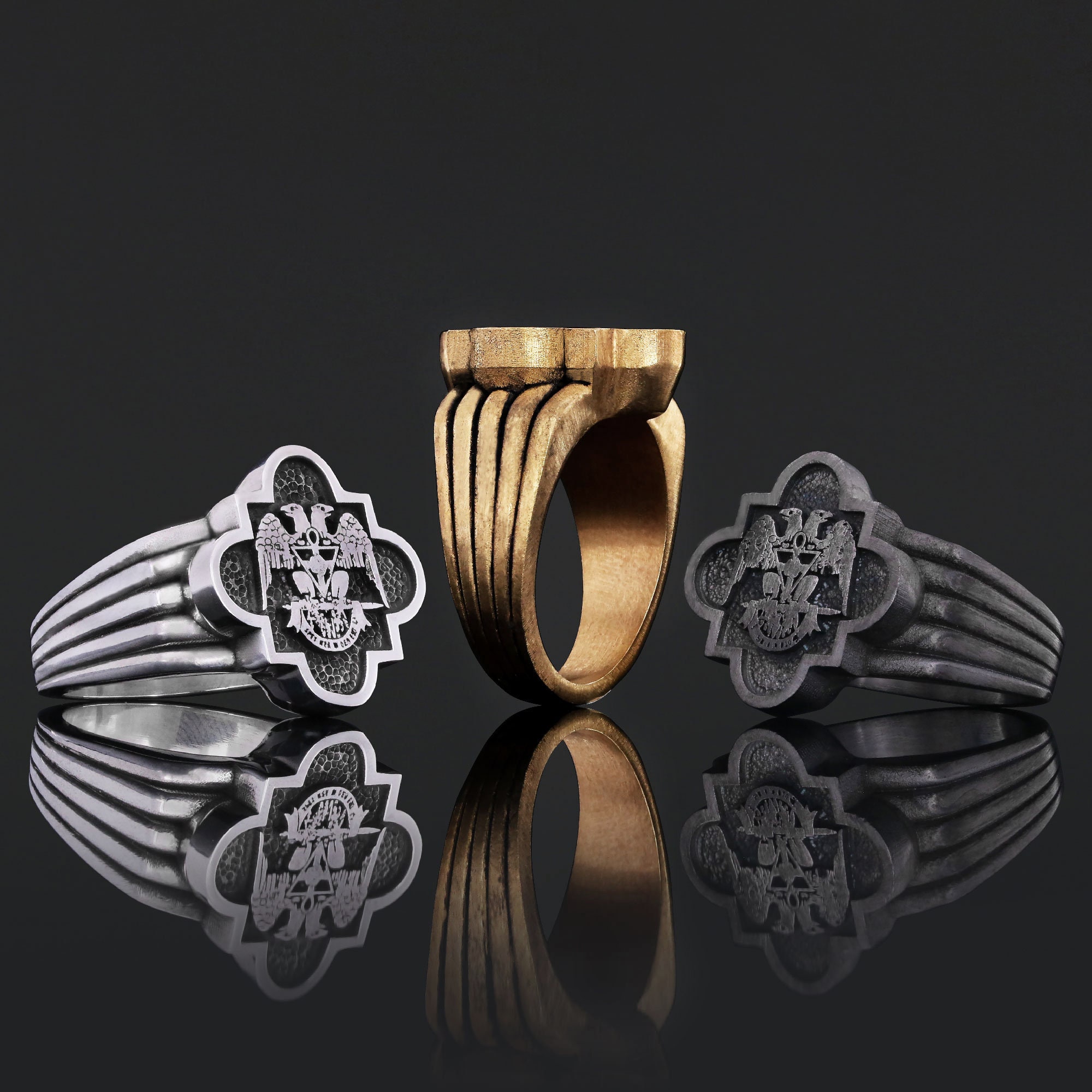 Spiritual Symbol of Ancient Order Ring Custom Rousea Crucis Order