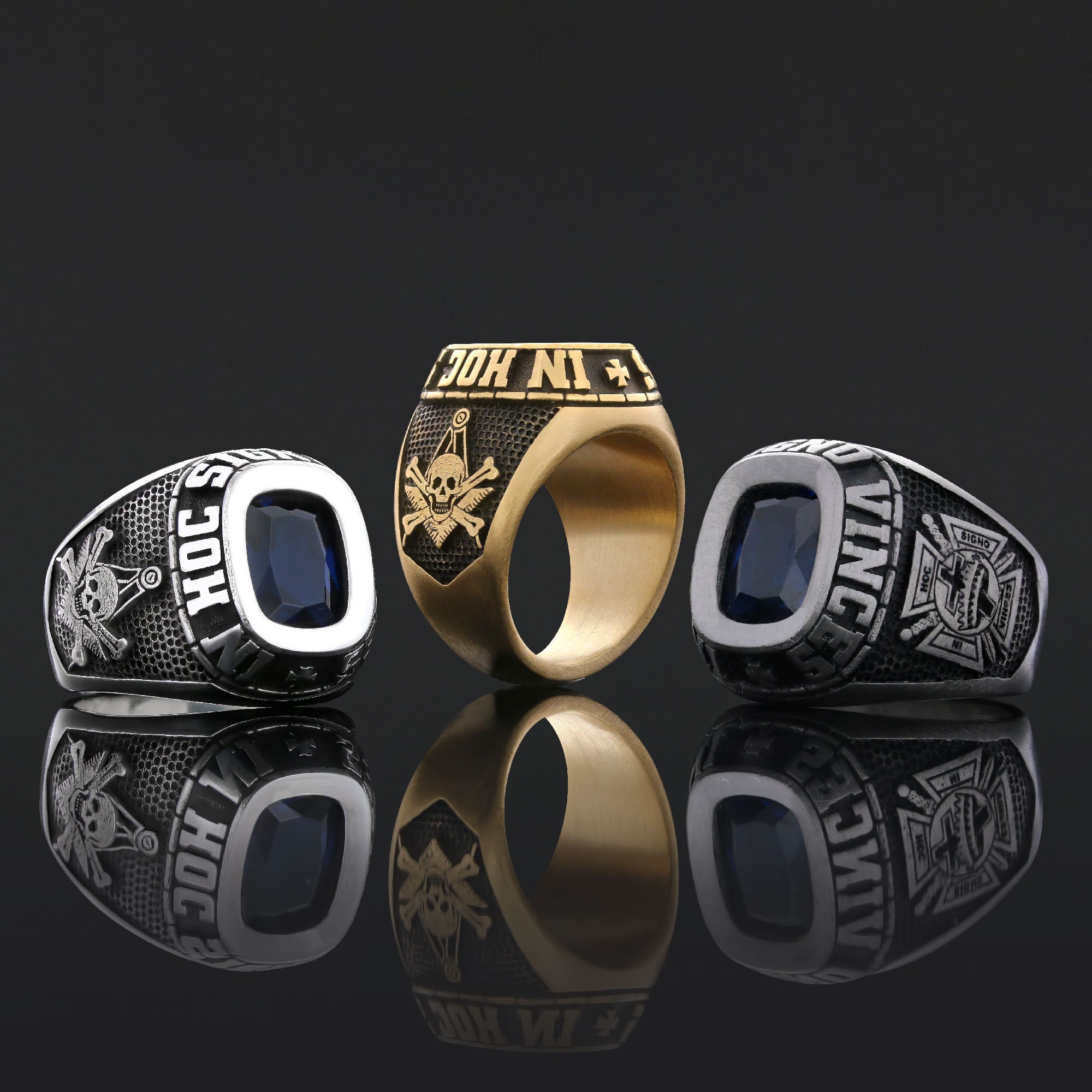 In Hoc Signo Vinces Masonic Ring, Freemason Signet Ring, in Hoc Signo ...