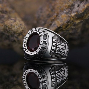 Customized High School Ring, University Ring, Personalized University Ring, Graduation School Ring Gift, Handmade College Ring, Class Ring