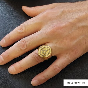 Lodge Masonic Ring, Blue Lodge Mason Ring, Mason Statement Ring, Gold Coated Masonic Ring for Men, Master Mason Signet Ring, Freemason Ring