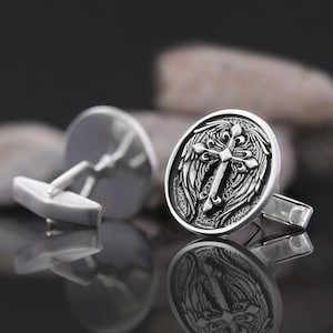 Crusader Cufflinks, Chi Rho Cufflinks, Templars Cross Cufflinks, Bishop Signet Cufflinks, Catholic Cufflinks, Trinity Knot, Gift for Him