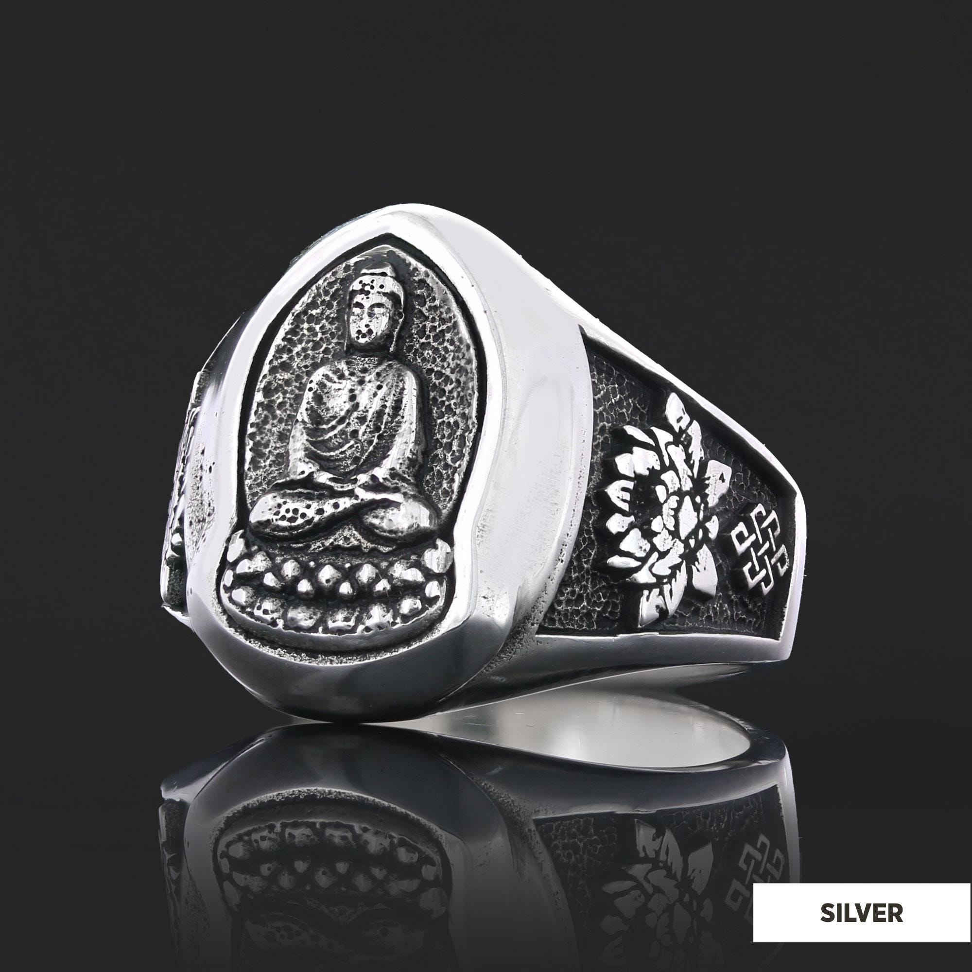 Sterling Silver Buddha Ring, Zen Meditation Ring, Spiritual Gift for ...