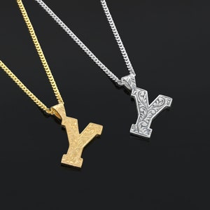 Colgante de letra Y, collar con inicial personalizado, colgante con letra Y, collar con nombre, collar con inicial personalizado, elegante joyería con colgante con letra Y