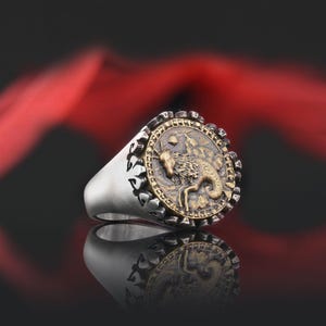 Capricorn Round Ring, Capricorn Zodiac Ring, Capricorn Birth Date Gift, Astrology Symbol Ring, Horoscope Signet Ring, Capricon Ring for Men