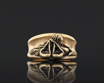 Anillo de horóscopo de Libra, anillo de Libra, anillo minimalista del zodiaco, joyería de constelación, anillo astrológico de Libra para mujer, anillo de estrella de Libra