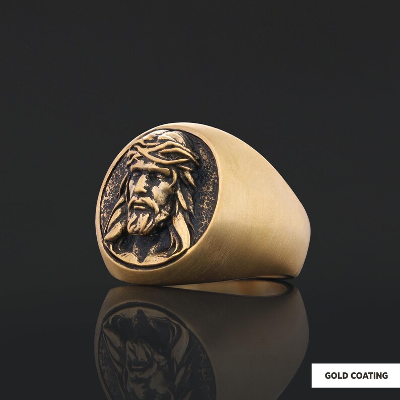 Jesus Round Ring, Jesus Head Ring, Catholic Christian Ring, Jesus ...