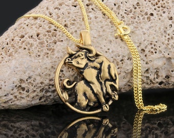 Taurus Pendant, Zodiac Necklace, Astrology Gift, Zodiac Pendant, Taurus Necklace, Zodiac Pendant Necklace, Taurus Medallion