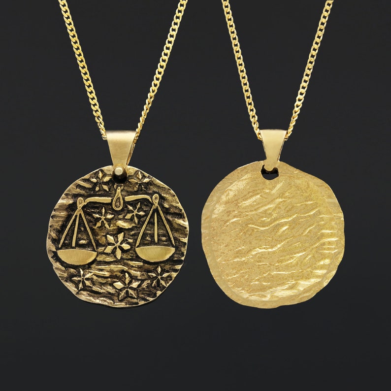 Libra Locket Necklace, Libra Zodiac Medallion, Zodiac Pendant, Astrology Necklace, Zodiac Sign Necklace, Zodiac Libra Necklace, Zodiac Gift Gold Coating