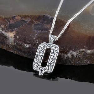 Q Letter Name Necklace, Initial Q Celtic Pendant, Custom Initial Q Necklace, Letter Q Pendant, Alphabet Jewelry, Gold Coated Name Necklace