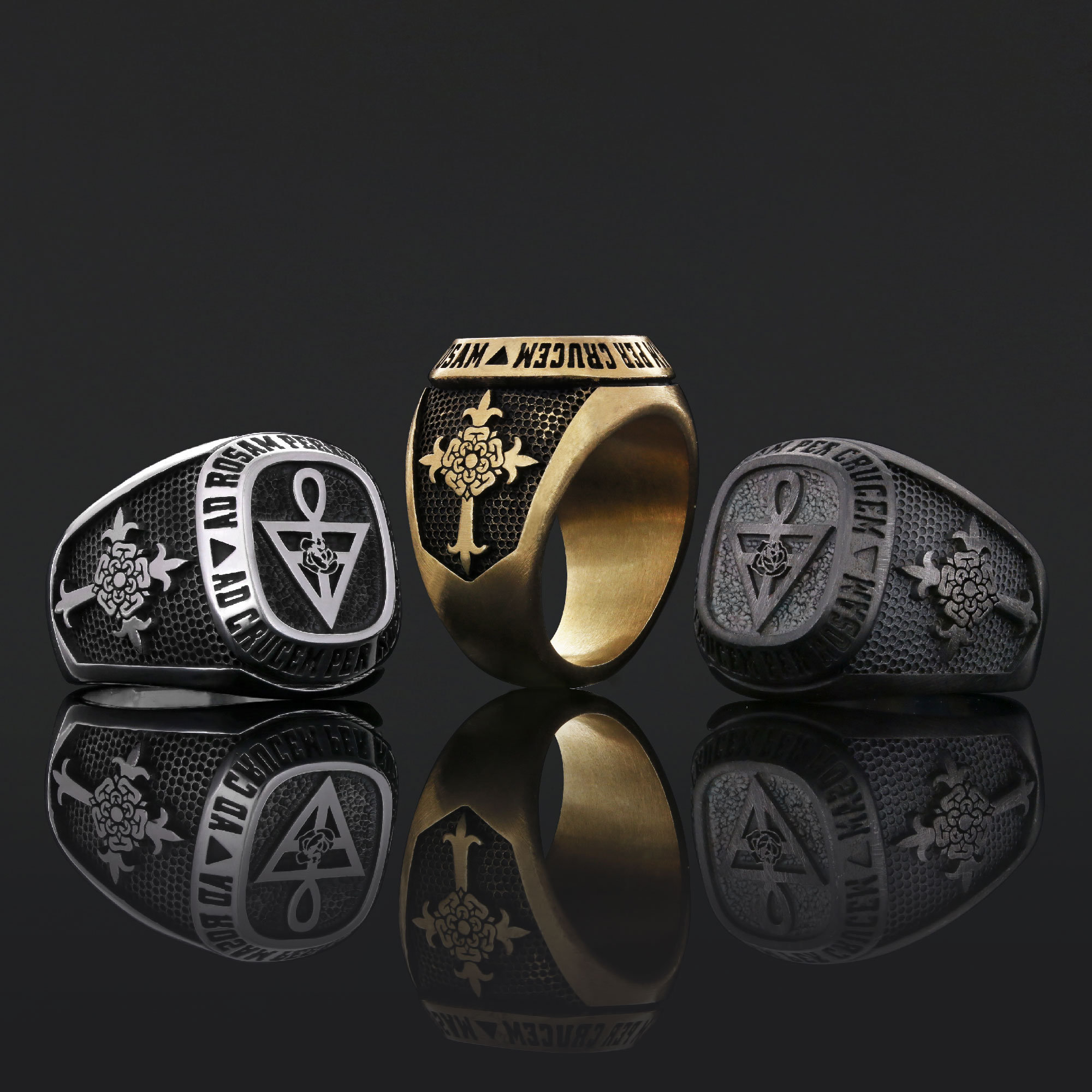 Special Design Rose Crucis Silver Ring, Amorc Membership Rings ...