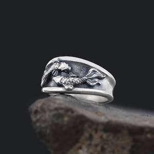 Pisces Ring, Gold Coating Pisces Ring, Pisces Horoscope Ring, Sterling Silver Zodiac Ring, Pisces Zodiac Ring, Zodiac Ring, Astrology Gift