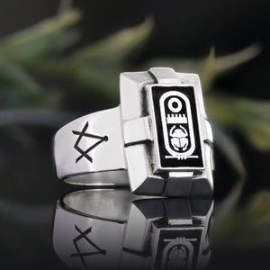 Masonic Ring, Mason Ring for Men, Silver Freemason Ring, Masonry Statement Ring, Handmade Freemasonry Ring, Custom Statement Ring, Gift Ring