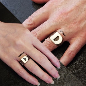 Monogram Letter D Ring, Personalized D Letter Ring, Initial D Letter ...