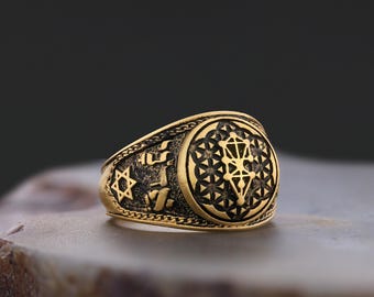 Kabbalah Silver Ring, Kabbalah Ring, Adonai Ring, Kabbalah Jewelry, Star Kabbalah Ring, Religious Gifts, Star of David Ring
