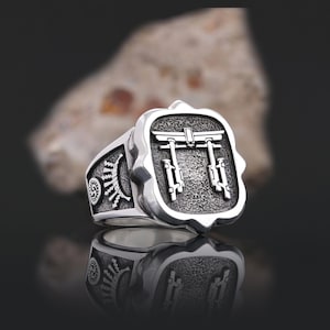 Japanese Torii Ring, Shinto Ring, Japanese Jewelry, Mitsudomoe Ring, Shintoism Inspired Ring, Shinto Torii Gate Symbol Ring