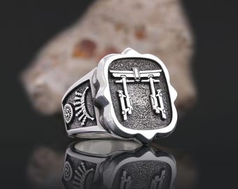 Japanese Torii Ring, Shinto Ring, Japanese Jewelry, Mitsudomoe