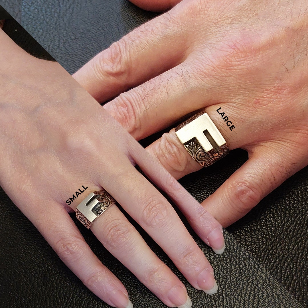 Bague lettre F, bague F initiale, chevalière en argent sterling, bague  initiale F monogramme, bague lettre F dorée, bague alphabet de A à Z 