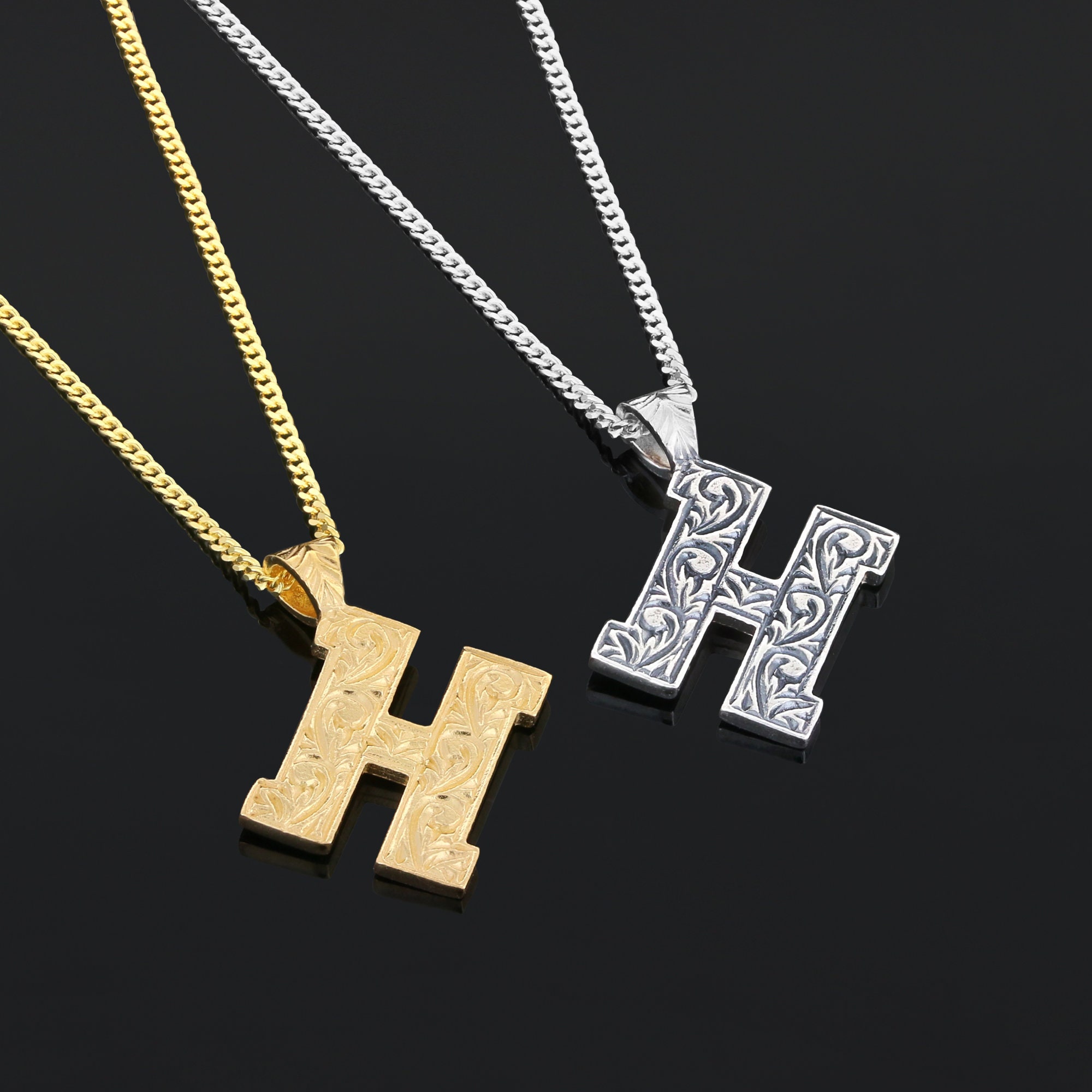 Letter H Pendant Charm, Personalized H Necklace, A-Z Initial