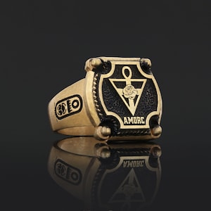Handmade Rose Crucis Silver Ring, Spiritual Symbol of Ancient and ...