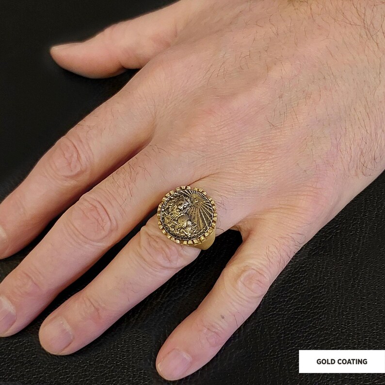 Lejonet stjärnteckenring, Lejonet horoskopring, Lejonet ring, stjärnteckenring för män, Lejonet stjärnteckenring, konstellationsring, astrologismycken för kvinnor bild 7