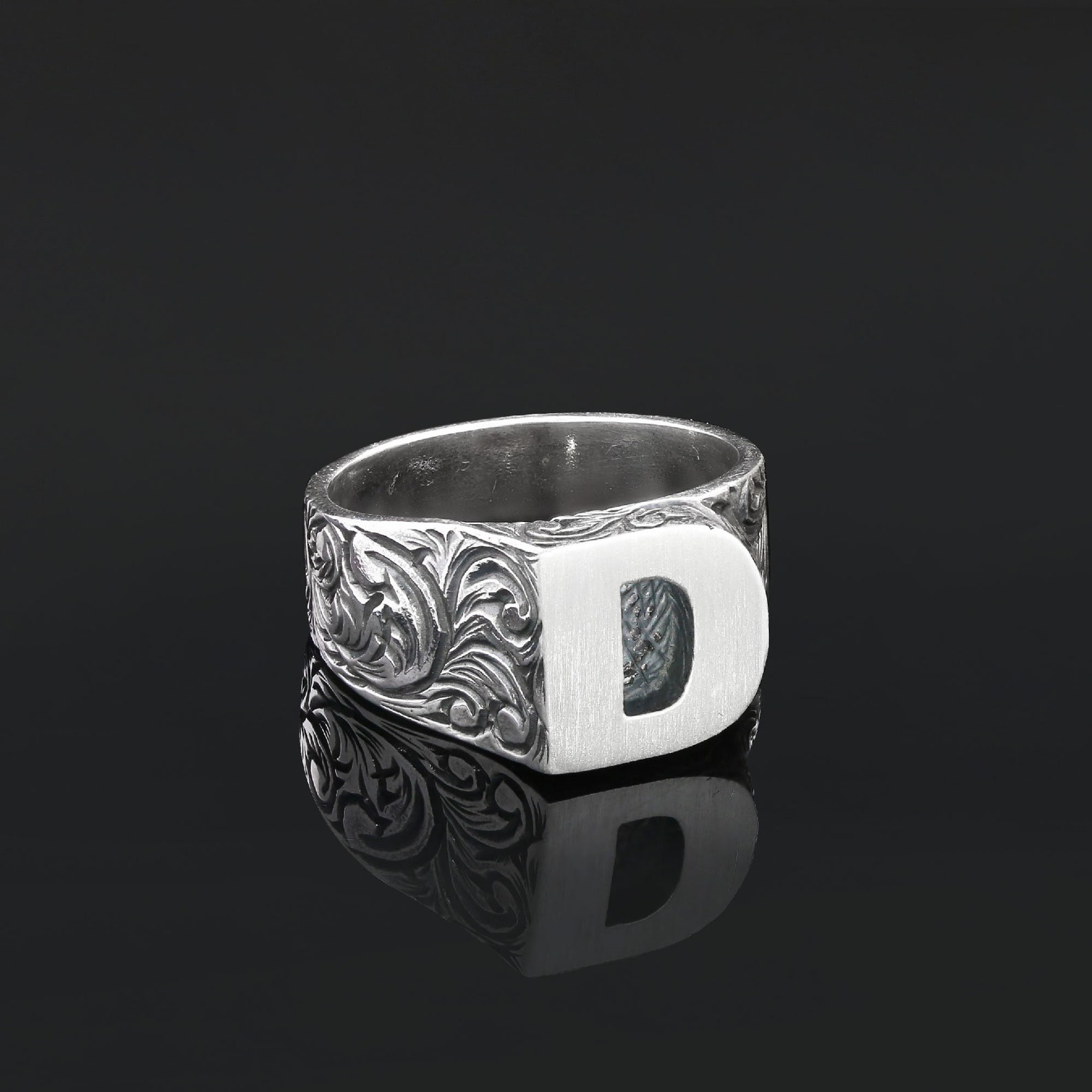 Monogram Letter D Ring, Personalized D Letter Ring, Initial D Letter ...