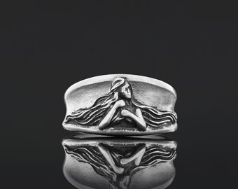 Virgo Ring, Sterling Silver Zodiac Ring,  Gold Coating Virgo Ring, Virgo Horoscope Ring, Virgo Zodiac Ring, Zodiac Ring, Astrology Gift