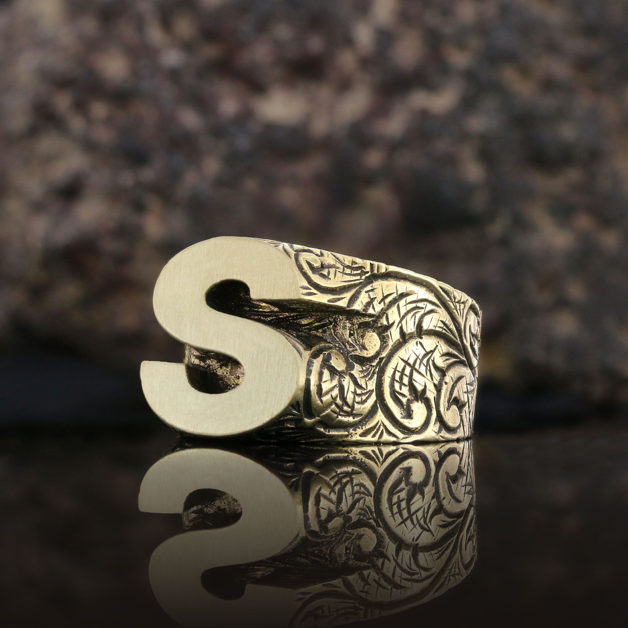 HUASAI Gold Initial Ring for Men Chunky Rings Gold India | Ubuy