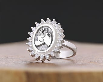 Buddha Hand Mudra Ring, Buddhist Figurines Jewelry, Temple Jewelry, Buddha Hands Ring, Yoga Jewelry, Zen Gifts, Gift for Her