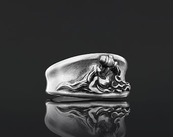 Aquarius Sterling Silver Zodiac Ring,  Gold Coating Aquarius Ring, Aquarius Ring, Aquarius Zodiac Ring, Zodiac Ring, Astrology Gift
