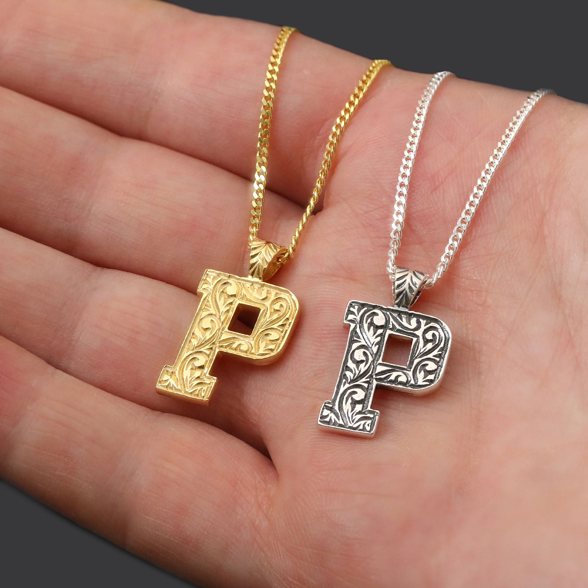 Custom Letter P Necklace, Custom Initial P Letter Necklace *p(R