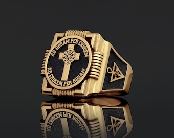 Rosicrucian Cross Ring, Amorc Ring, Spiritual Symbol of Ancient Order Ring, Custom Rousea Crucis Order Ring, Amorc Membership Rings