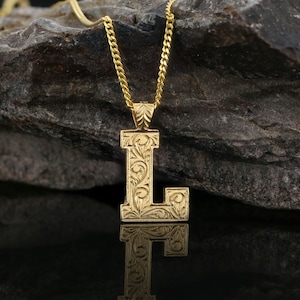 Initial Charm Necklace, Celtic Letter L Pendant, Minimalist Letter L Jewelry, A-Z Initials Necklace, Gold Coated Name L Letter Necklace