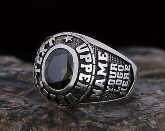 Customized High School Ring, Colorado Technical University Ring, University Ring, Personalized Class Ring, School Graduation Ring Gift