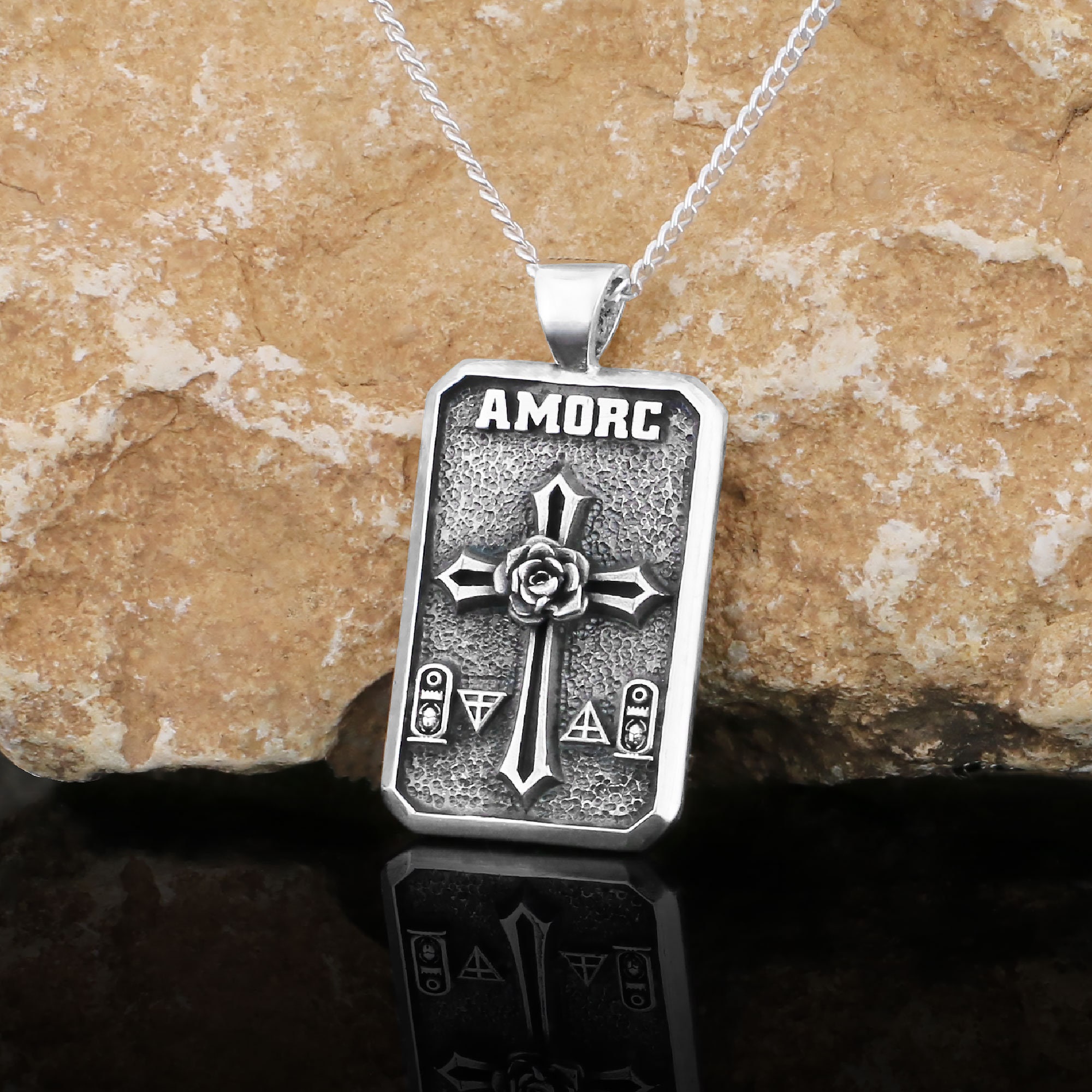 Amorc Rosicrucian Pendant, Rosae Crucis Jewelry, Rosicrucian Charm