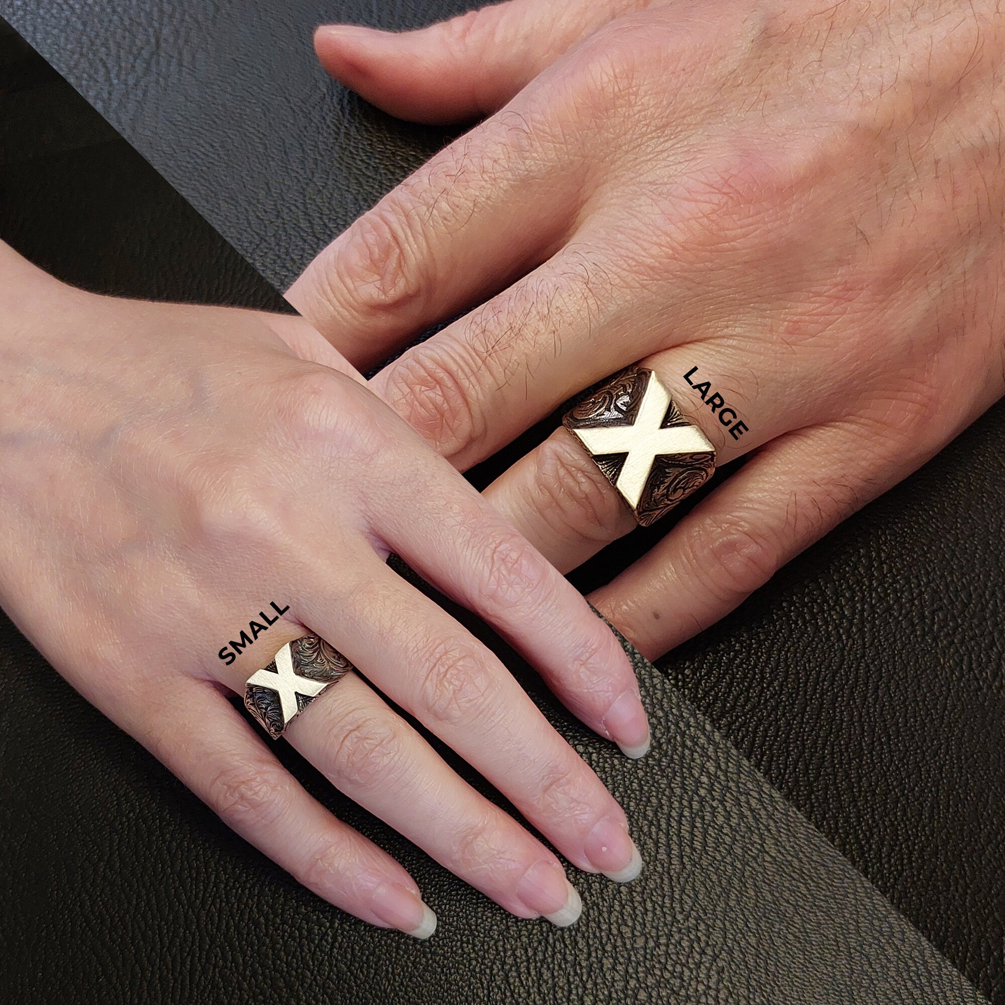 Monogram X Letter Ring, X Initial Ring, Letter X Ring