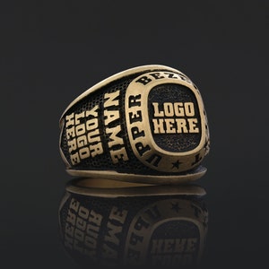 University Ring, Class Ring, Personalized University Ring, Customized High School Ring, Handmade College Ring, Graduation Ring Gift