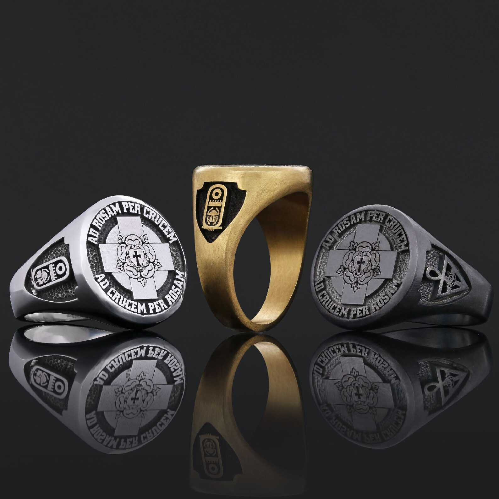 Amorc Membership Rings, Gift for Men Jewelry, Handmade Rose Crucis ...