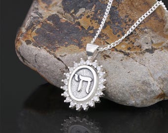 Sterling Silver Chai Necklace, Hebrew Symbol of Life Pendant, Jewish Symbol, Meaningful Jewish Gift, Traditional Chai Necklace, Gift for Her