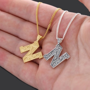 Minimalist Name Celtic N Necklace, Letter N Charm Pendant Necklace, Initial N Pendant, Alphabet Jewelry, N Initial Charm, Letter N Pendant