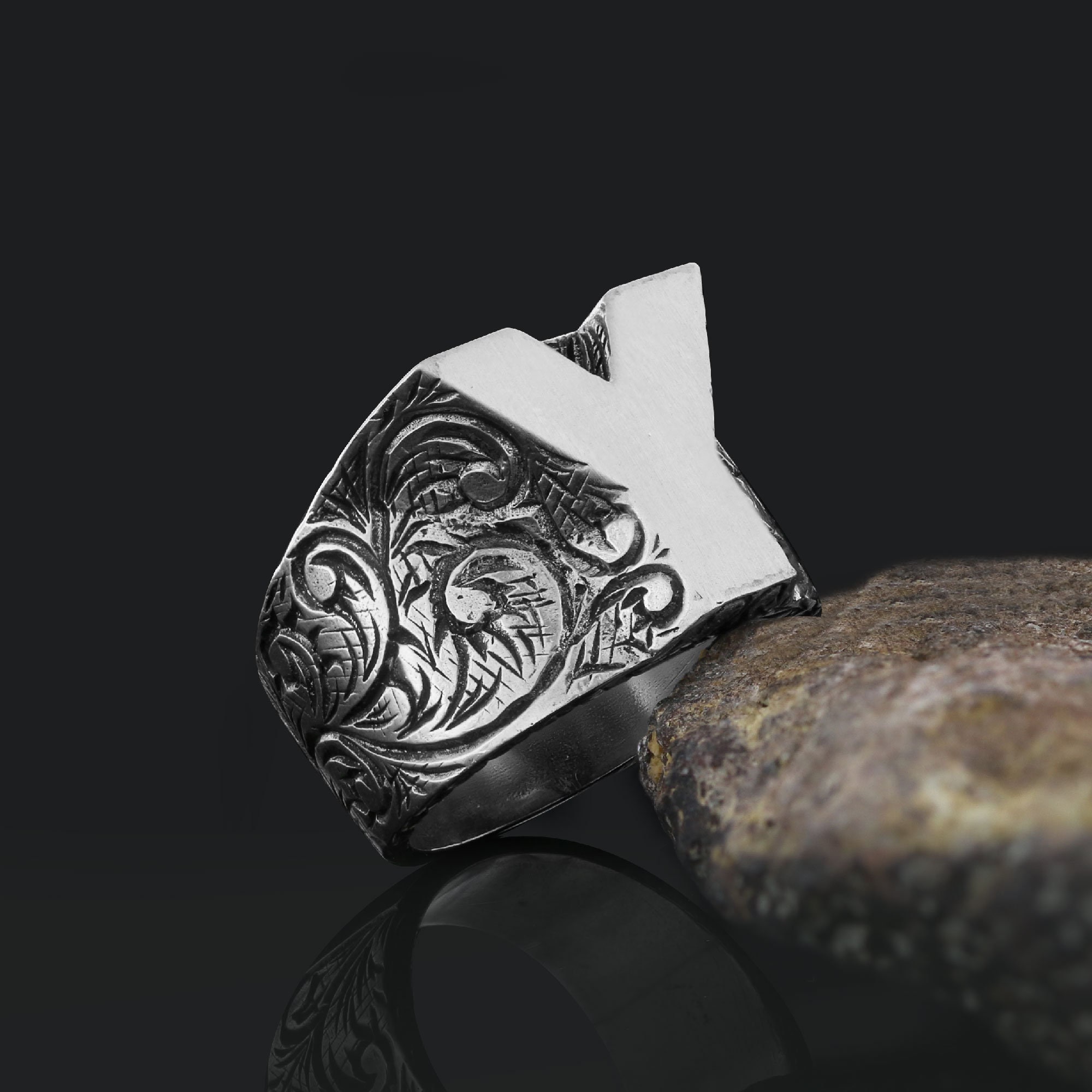 AZ Letter Ring Gift Monogram Y Letter Ring Handmade Name Etsy