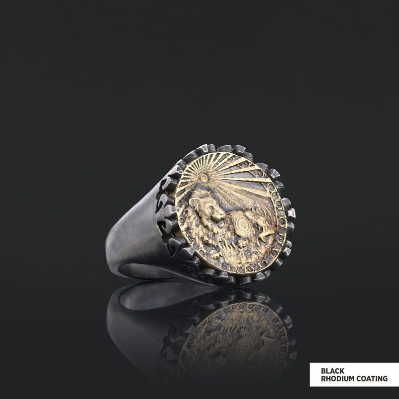 Lejonet stjärnteckenring, Lejonet horoskopring, Lejonet ring, stjärnteckenring för män, Lejonet stjärnteckenring, konstellationsring, astrologismycken för kvinnor bild 4