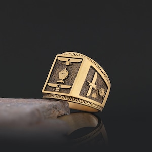 Faravahar Ring, Zoroastrian Symbol Jewelry, Persian Heritage Ring, Zoroastrian Ring, Ahura Mazda Symbol, Sterling Silver Faravahar Ring