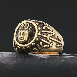 Sterling Silver Buddha Face Ring, 3D Buddha Ring, Meditation Ring, Yoga Ring, Buddhist Jewelry, Religious Gifts, Gift for Her, Gift for Him