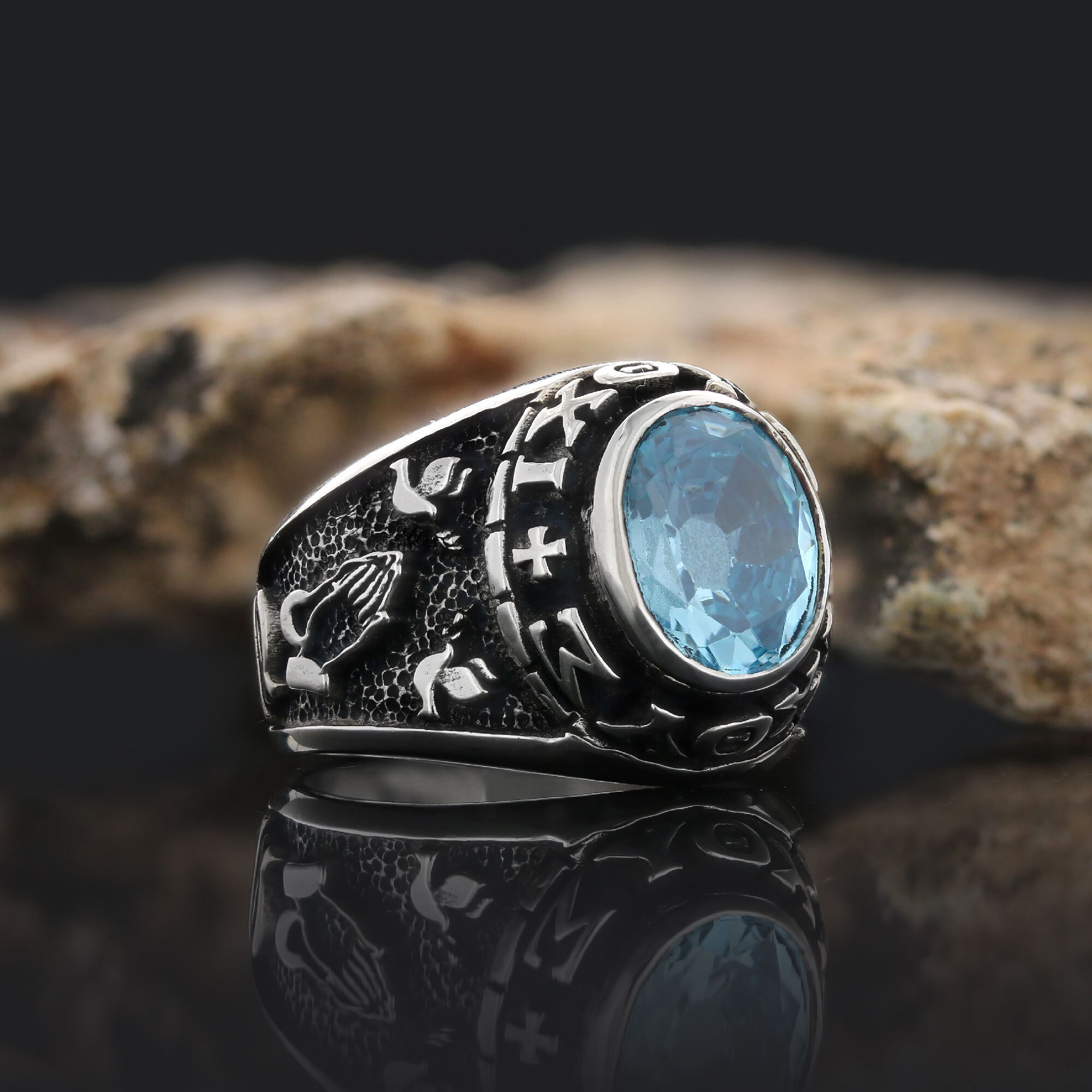 Christian Ring, Personalized Catholic Statement Ring, Ixoye Jewelry ...