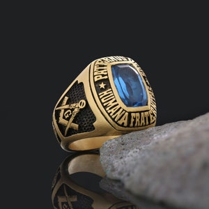 Freemason Signet Ring, Lodge Masonic Ring, Knights Templar Ring, Paternus Deus Humana Fraternitas Masonic Ring, Masonic Ring