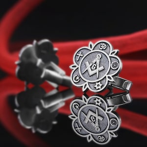 Masonic Cross Cufflinks, Masonic Cufflinks, Master Mason Button Links, Customizable Cufflinks, Lodge Mason Cuff Links, Freemason Gift
