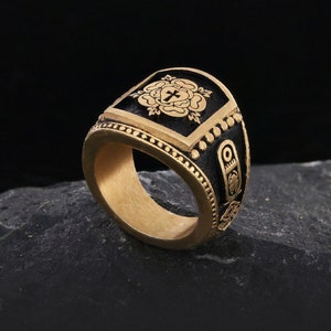 Rosicrucian Order Ring, Amorc Membership Rings, Rosicrucian and Rosicrucian Cross Ring, Spiritual Symbol of Ancient and Mystical Order Ring